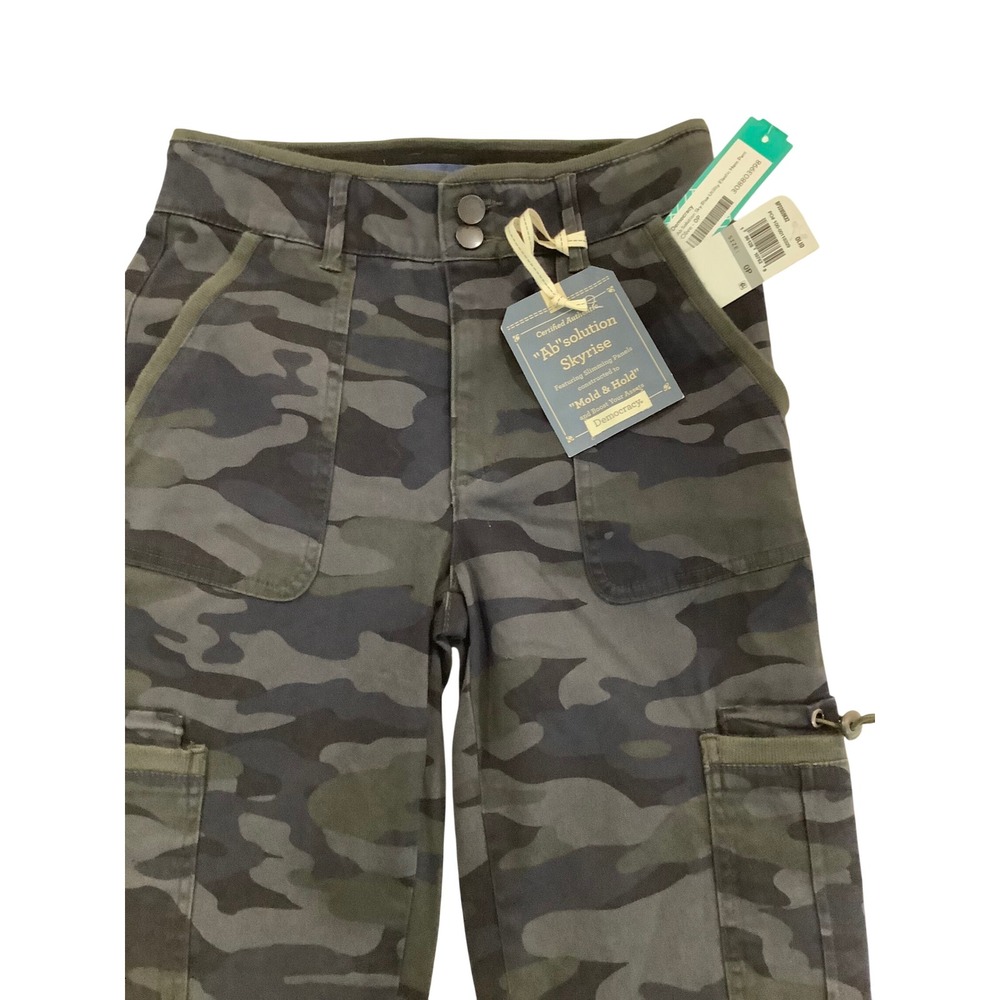 535.Democacy Women's "Ab" Solution Skyrise Utility Elastic Hem Prints Pants.S 0P